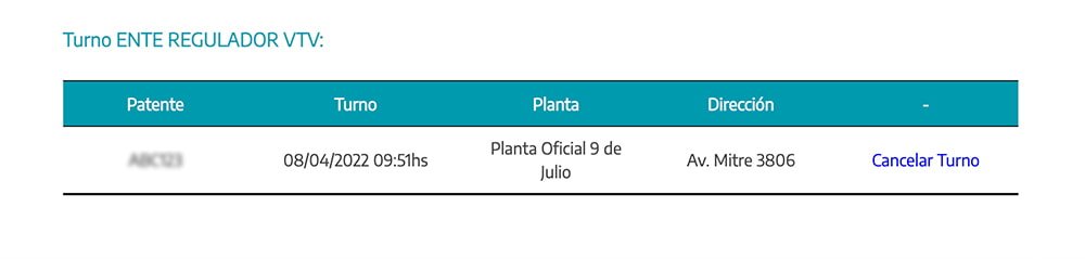 cancelar turno vtv
